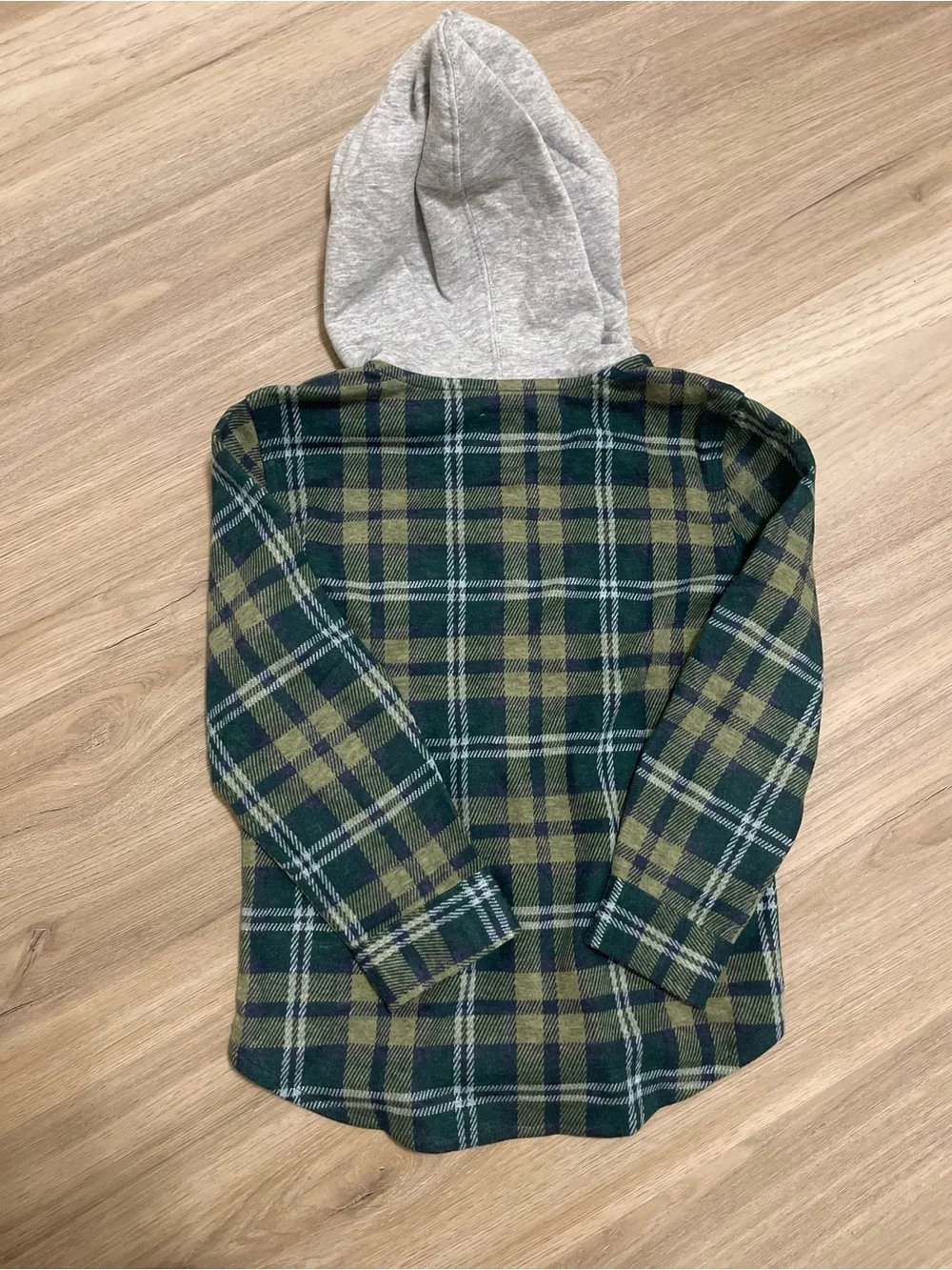 NWT Levi’s Boys Hooded Flannel Shirt Jacket - Green/Gold Plaid - Size S (6/7)